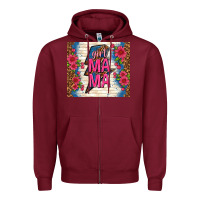 Burgundy girl mama thunder with flowers Zipper Hoodie - TumblerDesignByShophia