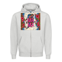 Dove Grey girl mama thunder with flowers Zipper Hoodie - TumblerDesignByShophia