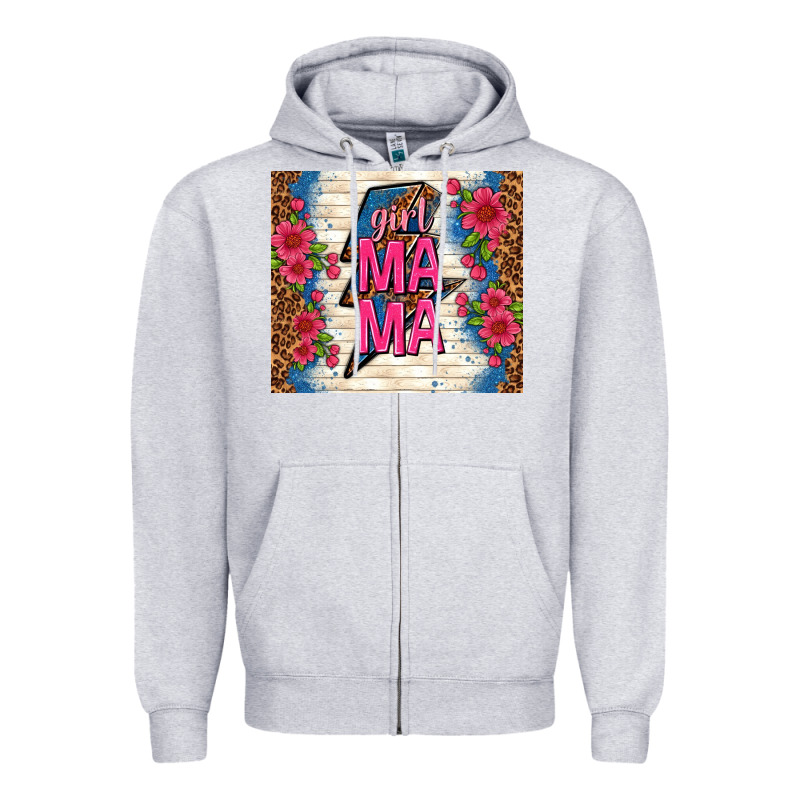 Girl Mama Thunder With Flowers Zipper Hoodie by TumblerDesignByShophia | Teevron