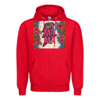 Red girl mama thunder with flowers Zipper Hoodie - TumblerDesignByShophia