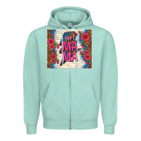 Seafoam girl mama thunder with flowers Zipper Hoodie - TumblerDesignByShophia