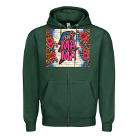 Sports Green girl mama thunder with flowers Zipper Hoodie - TumblerDesignByShophia