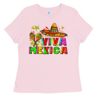 Bubblegum Pink viva mexica Ladies Tee - AdoDesignShop