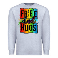 Heather Grey free dad hugs Premium Sweatshirt - OliviaCreatesArt