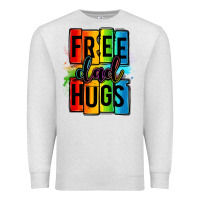 Oatmeal Heather free dad hugs Premium Sweatshirt - OliviaCreatesArt