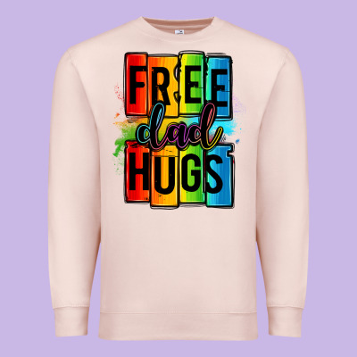 Free Dad Hugs Premium Sweatshirt Designed By Oliviacreatesart