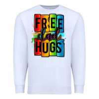 White free dad hugs Premium Sweatshirt - OliviaCreatesArt