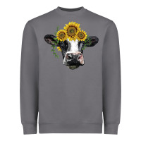 Storm holstein cow with sunflower Heavyweight Sweatshirt - BarkalooDesign