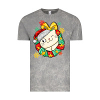 Cloud Rock Christmas wreaths cat Vintage Tee - MaliasSmallBusiness