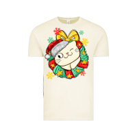 Vintage Arctic Christmas wreaths cat Vintage Tee - MaliasSmallBusiness