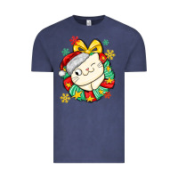Christmas Wreaths Cat Vintage Tee | Teevron