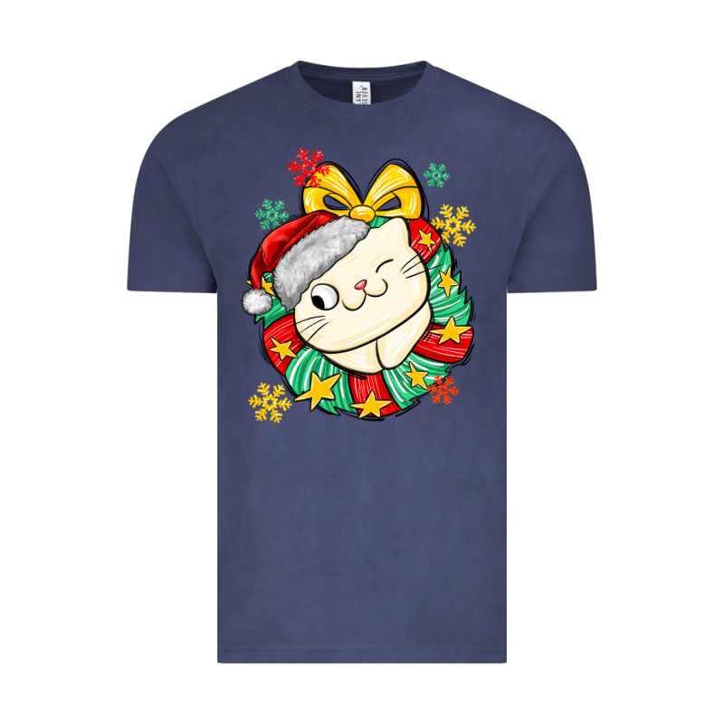 Christmas Wreaths Cat Vintage Tee by MaliasSmallBusiness | Teevron