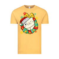 Vintage Mustard Christmas wreaths cat Vintage Tee - MaliasSmallBusiness