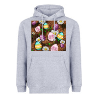Heather Grey Easter rabbit eggs Heavyweight Hoodie - OliviaCreatesArt