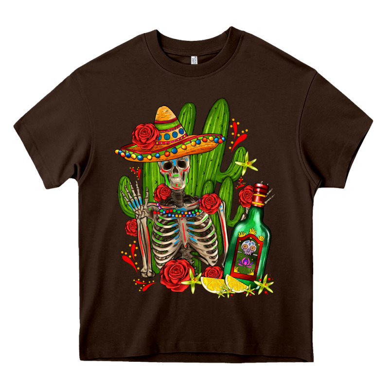 Skeleton With Sombrero And Tequila Heavy Core Tee by AdoDesignShop | Teevron