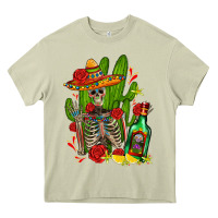 Mossy skeleton with sombrero and tequila Heavy Core Tee - AdoDesignShop