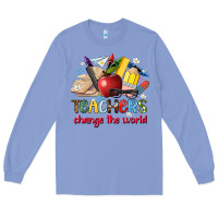 Colony Blue teachers change the world Long Sleeve Tee - Artiststas