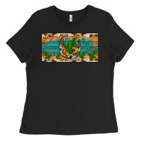 Black cactus sunflower horseshoe license plate Ladies Tee - Artiststas