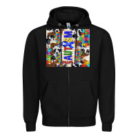 Black autism mom puzzle ribbon Zipper Hoodie - TumblerDesignByShophia