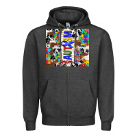 Charcoal Heather autism mom puzzle ribbon Zipper Hoodie - TumblerDesignByShophia
