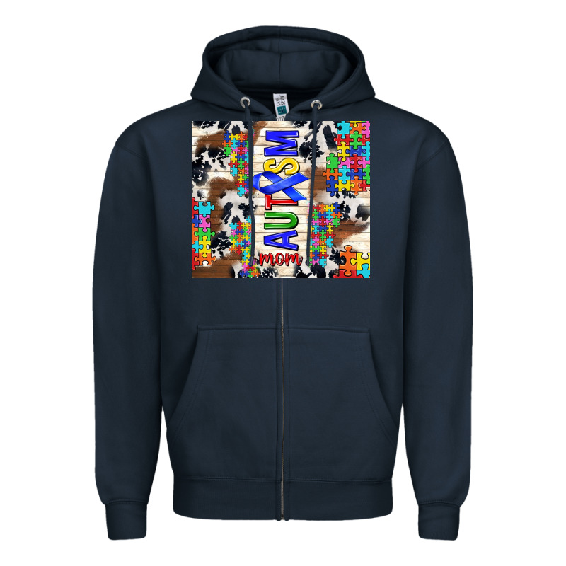 Autism Mom Puzzle Ribbon Zipper Hoodie by TumblerDesignByShophia | Teevron