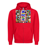 Red autism mom puzzle ribbon Zipper Hoodie - TumblerDesignByShophia
