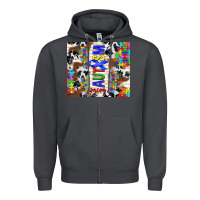 Smoke autism mom puzzle ribbon Zipper Hoodie - TumblerDesignByShophia
