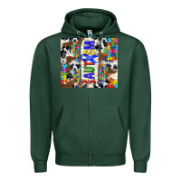 Sports Green autism mom puzzle ribbon Zipper Hoodie - TumblerDesignByShophia