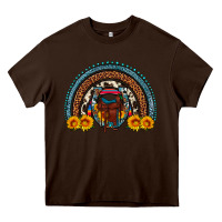 Chocolate Brown saddle sunflower horseshoe rainbow Heavy Core Tee - Artiststas