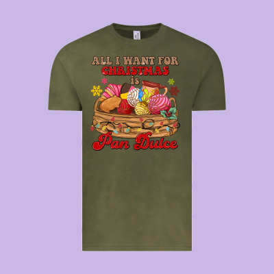 All I Want For Christmas Is Pan Dulce Vintage Tee Designed By Maliassmallbusiness