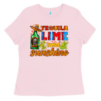 Bubblegum Pink tequila lime and sunshine Ladies Tee - AdoDesignShop