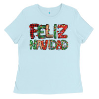 Baby Blue feliz navidad Spanish christmas Ladies Tee - Jasminsmagicworld