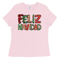Bubblegum Pink feliz navidad Spanish christmas Ladies Tee - Jasminsmagicworld