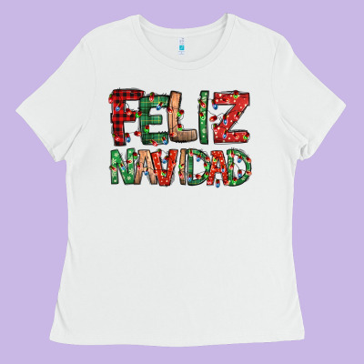 Feliz Navidad Spanish Christmas Ladies Tee Designed By Jasminsmagicworld