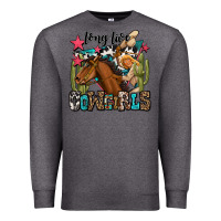 Charcoal Heather long live cowgirls Premium Sweatshirt - OliviaCreatesArt
