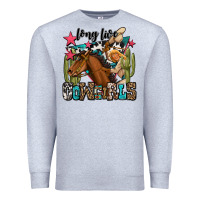 Heather Grey long live cowgirls Premium Sweatshirt - OliviaCreatesArt