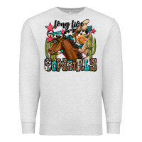 Oatmeal Heather long live cowgirls Premium Sweatshirt - OliviaCreatesArt