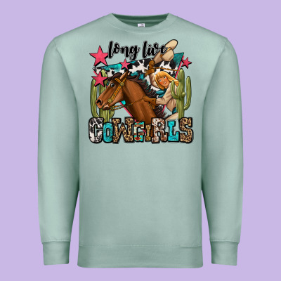Long Live Cowgirls Premium Sweatshirt Designed By Oliviacreatesart