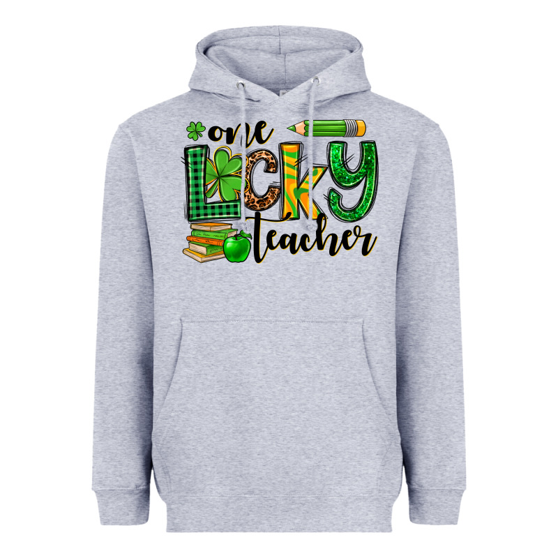 St. Patrick's One Lucky Teacher Heavyweight Hoodie by OliviaCreatesArt | Teevron