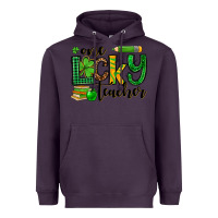 Plum St. Patrick's One lucky Teacher Heavyweight Hoodie - OliviaCreatesArt