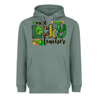 Sage St. Patrick's One lucky Teacher Heavyweight Hoodie - OliviaCreatesArt
