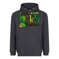 Smoke St. Patrick's One lucky Teacher Heavyweight Hoodie - OliviaCreatesArt