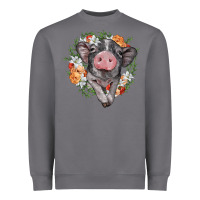 Storm baby pig floral wreath Heavyweight Sweatshirt - BarkalooDesign