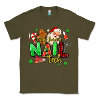 Army Green santas favorite nail tech Classic Tee - MaliasSmallBusiness