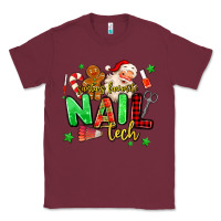 Burgundy santas favorite nail tech Classic Tee - MaliasSmallBusiness