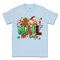 Dusty Blue santas favorite nail tech Classic Tee - MaliasSmallBusiness