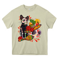 Mossy mexican dead day with skeleton cat Heavy Core Tee - AdoDesignShop