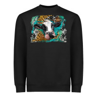 Black holstein cow leopard and western background Heavyweight Sweatshirt - BarkalooDesign