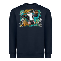 Navy holstein cow leopard and western background Heavyweight Sweatshirt - BarkalooDesign