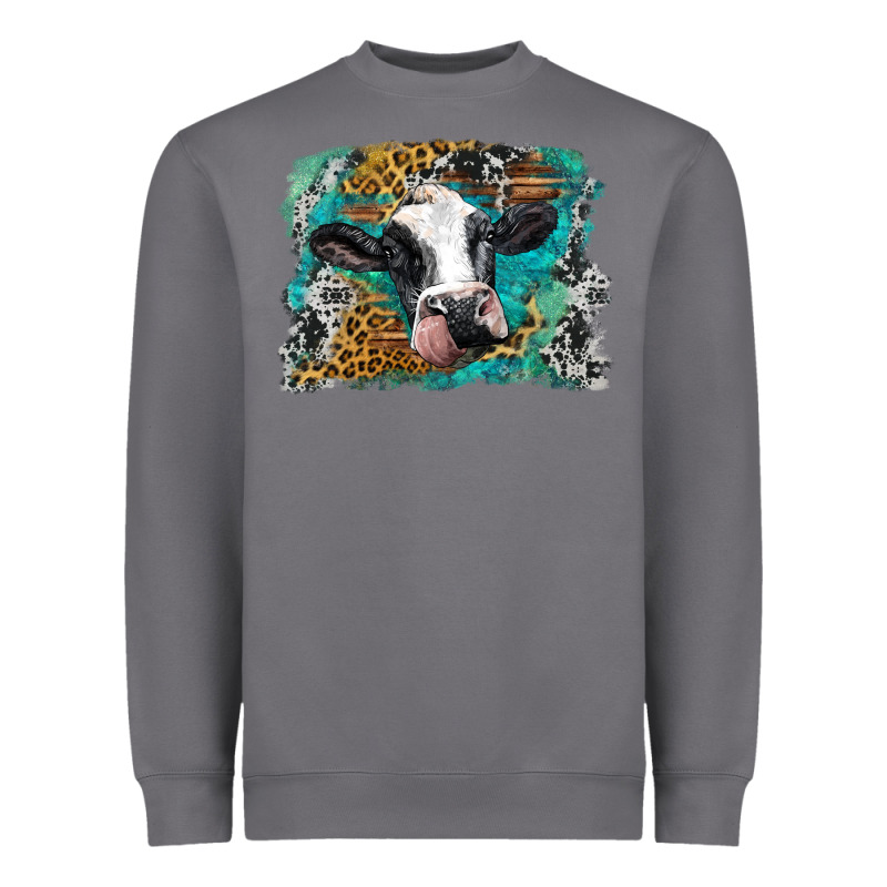Holstein Cow Leopard And Western Background Heavyweight Sweatshirt by BarkalooDesign | Teevron